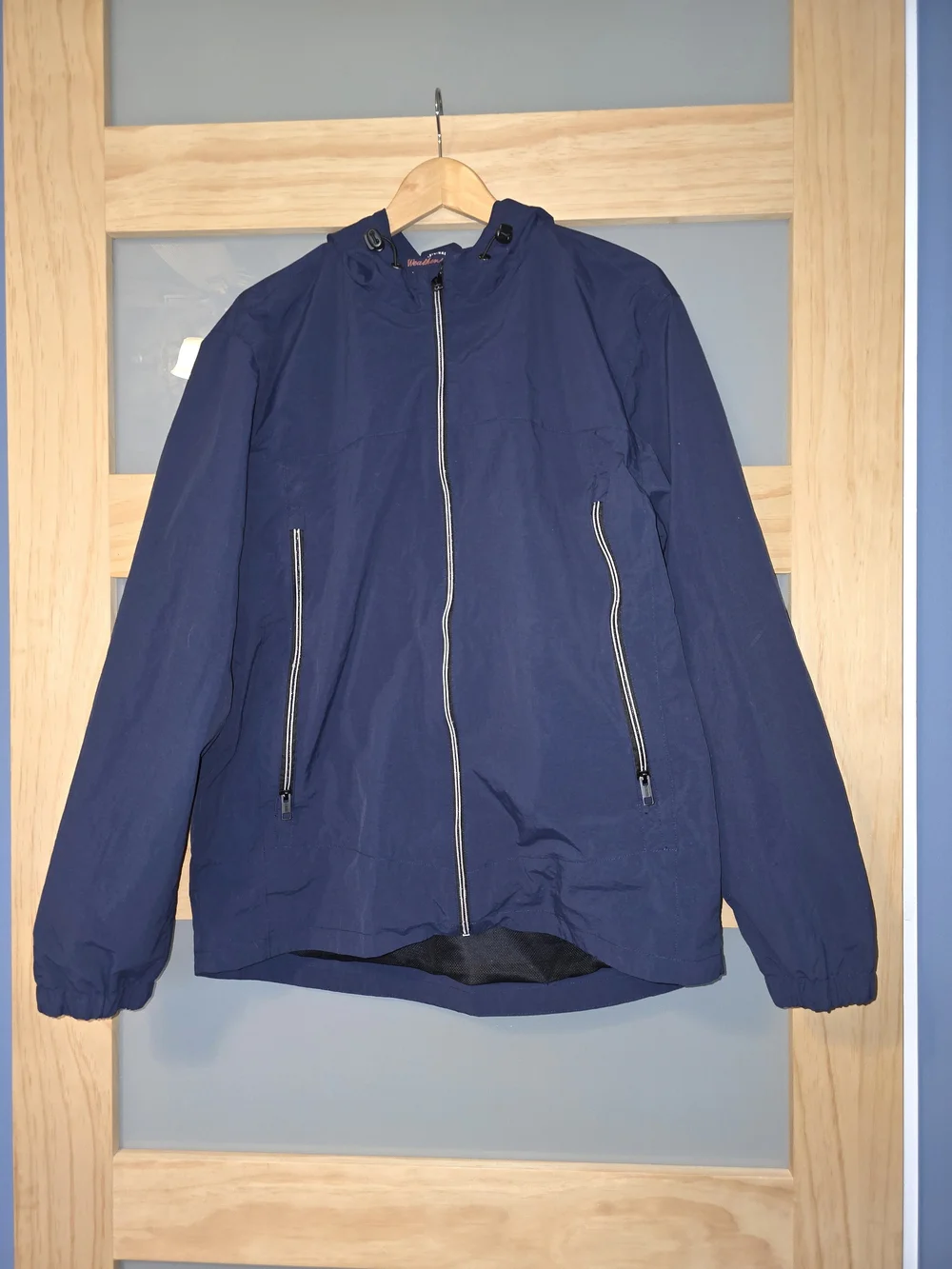 Men's Navy Rain Jacket with Full Zip and Hood